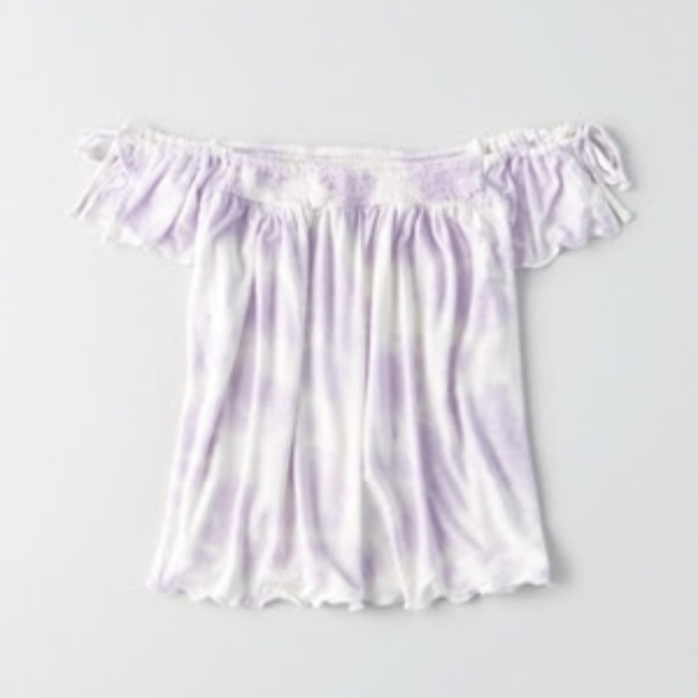 Lavender Tie-dye Off the Shoulder Top